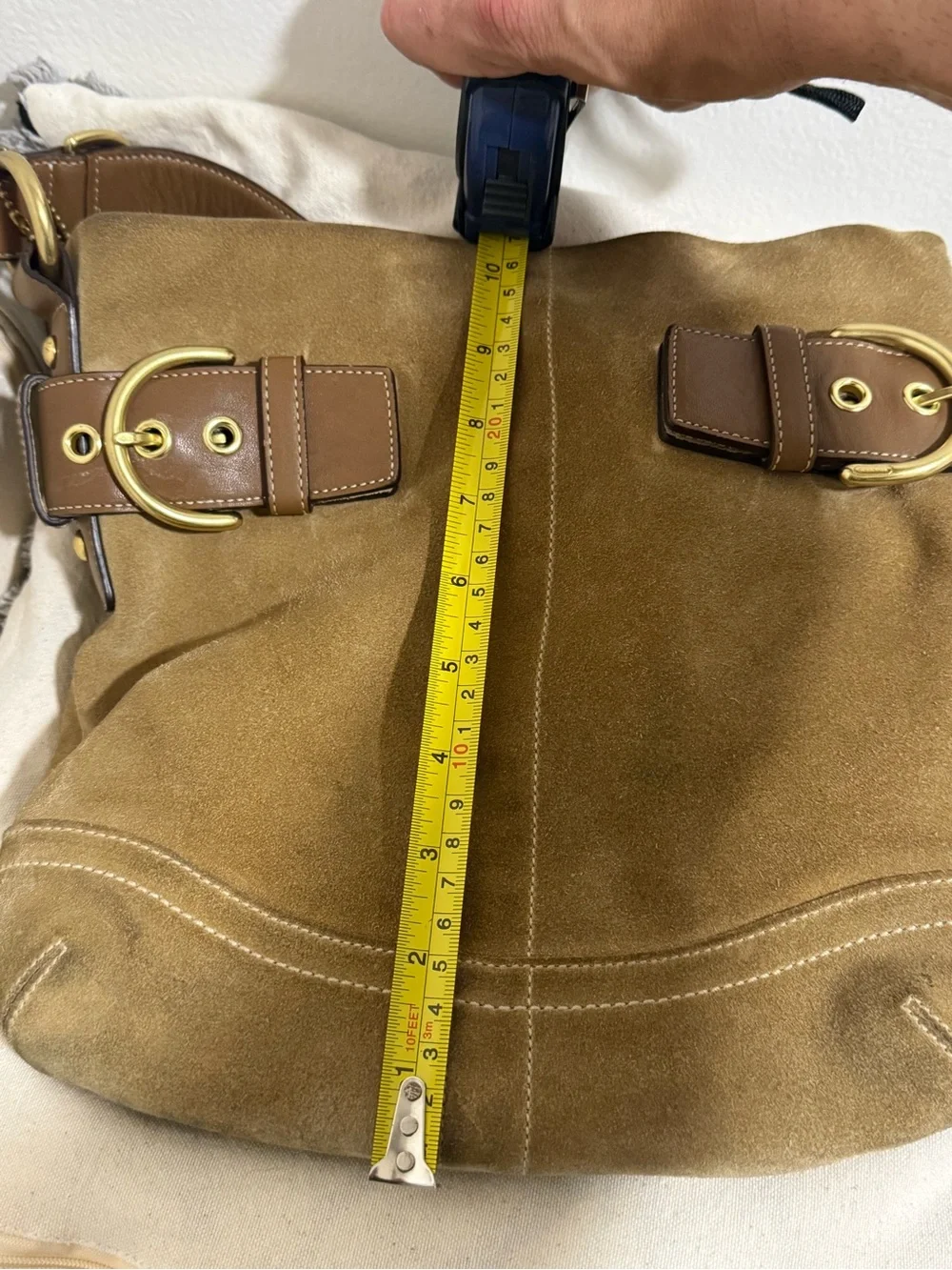 Brown Coach Man Suede Messanger Bag